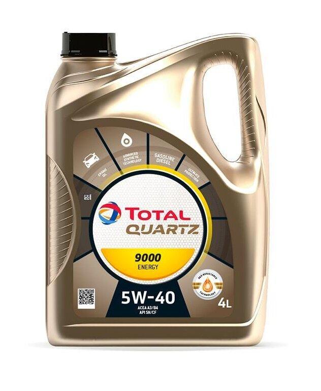

Моторное масло TOTAL синтетическое Quartz 9000 Energy 5W40 Api Sn/Cf, Acea A3/B4 4л