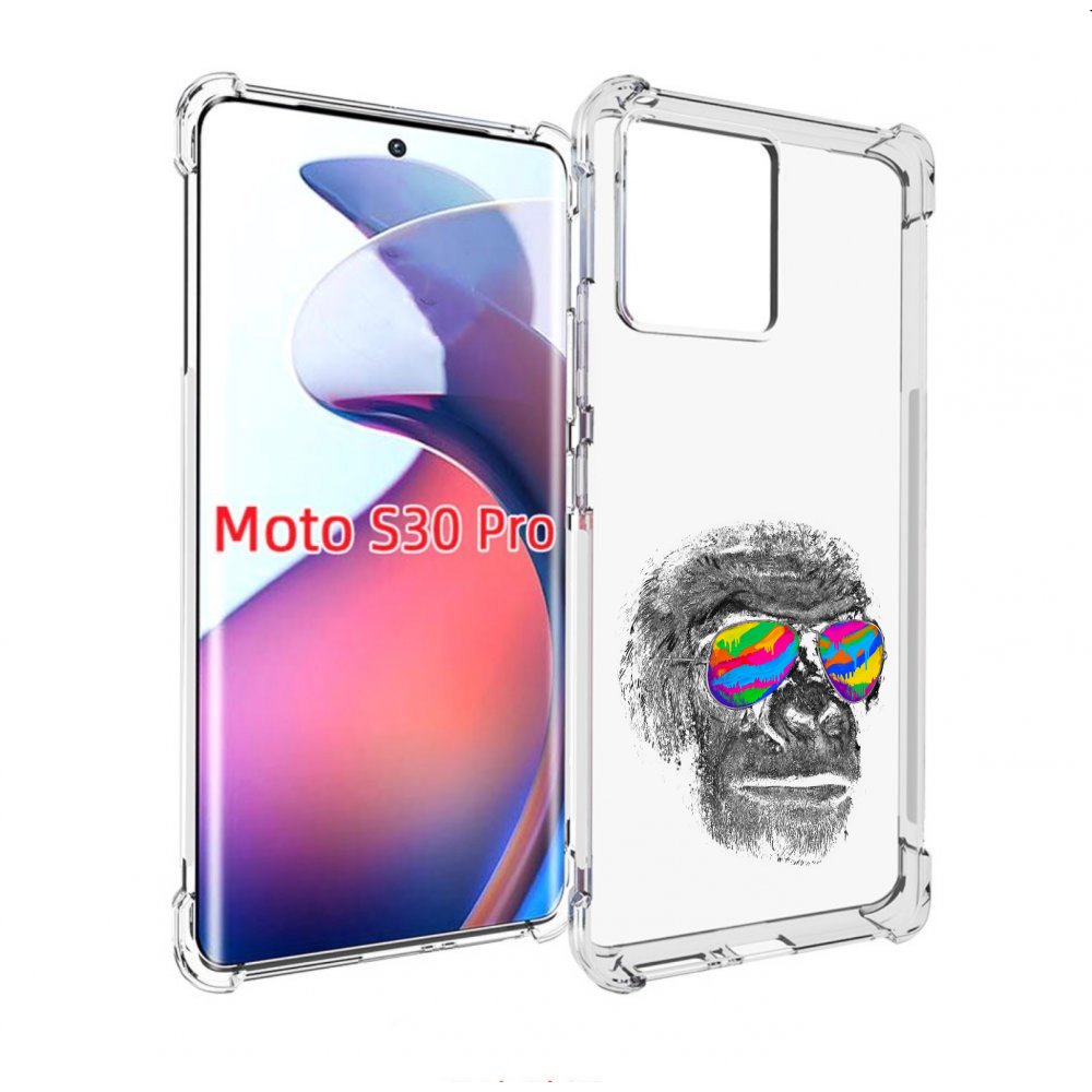 

Чехол MyPads крутая обезьяна в очках для Motorola Moto S30 Pro, Прозрачный, Tocco