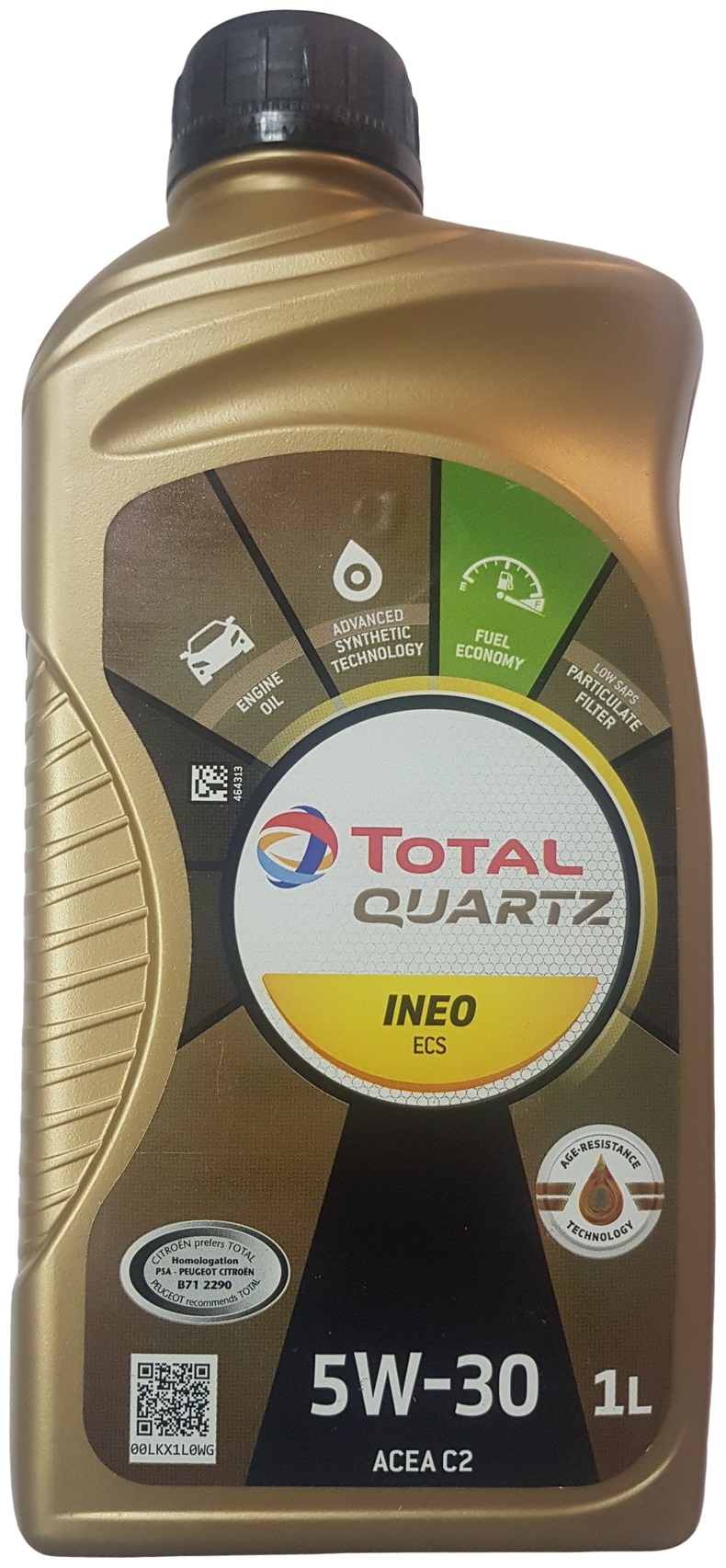 фото Totalenergies масло моторное синтетическое 1л - quartz ineo ecs 5w30 low saps c2, psa b71