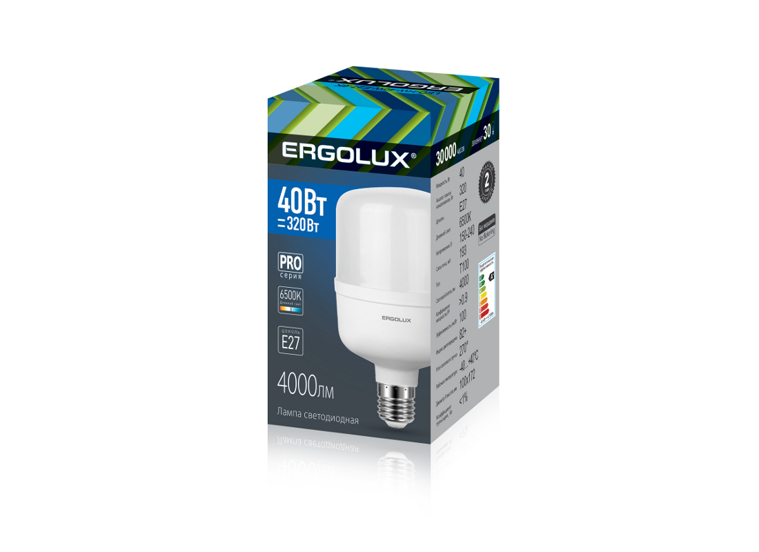 

Лампа Ergolux LED-HW-40W-E27-6K, LED-HW-40W-E27-6K