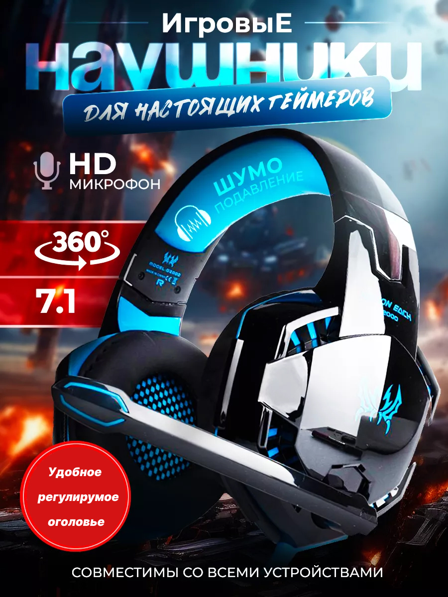 

Наушники для компьютера Tech Heaven Blue, наушники