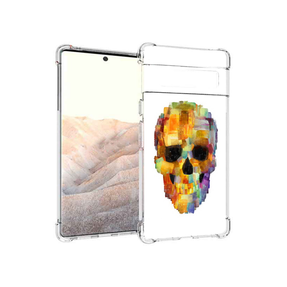 

Чехол MyPads Tocco для Google Pixel 6 Pro нарисованный череп, Прозрачный, Tocco