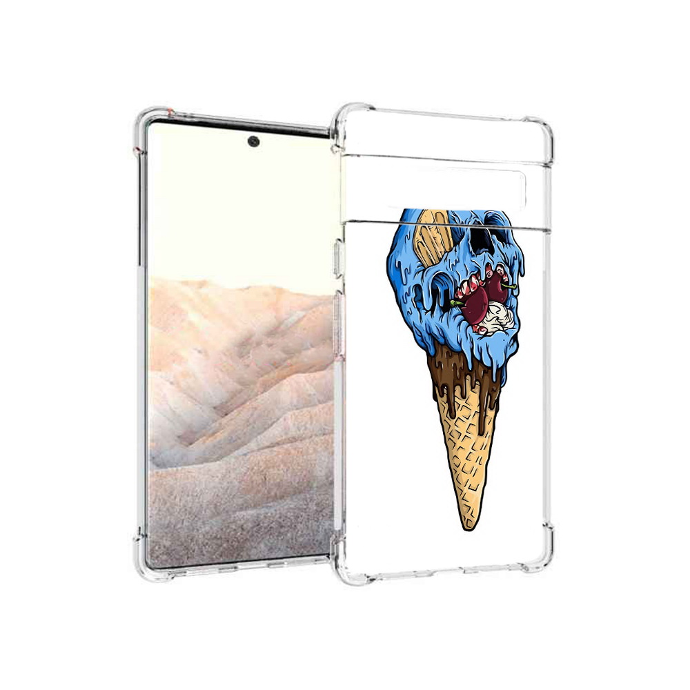 

Чехол MyPads Tocco для Google Pixel 6 Pro мороженное череп, Прозрачный, Tocco