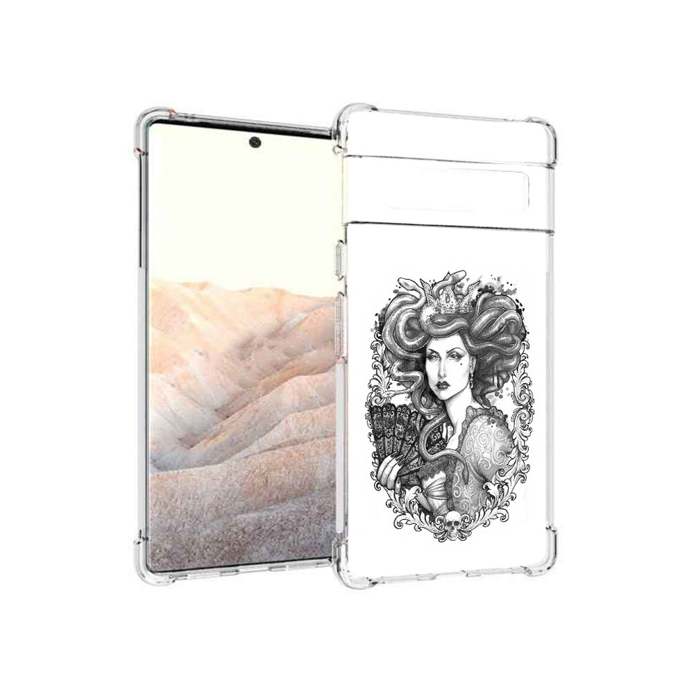 

Чехол MyPads Tocco для Google Pixel 6 Pro медуза черно белый, Прозрачный, Tocco