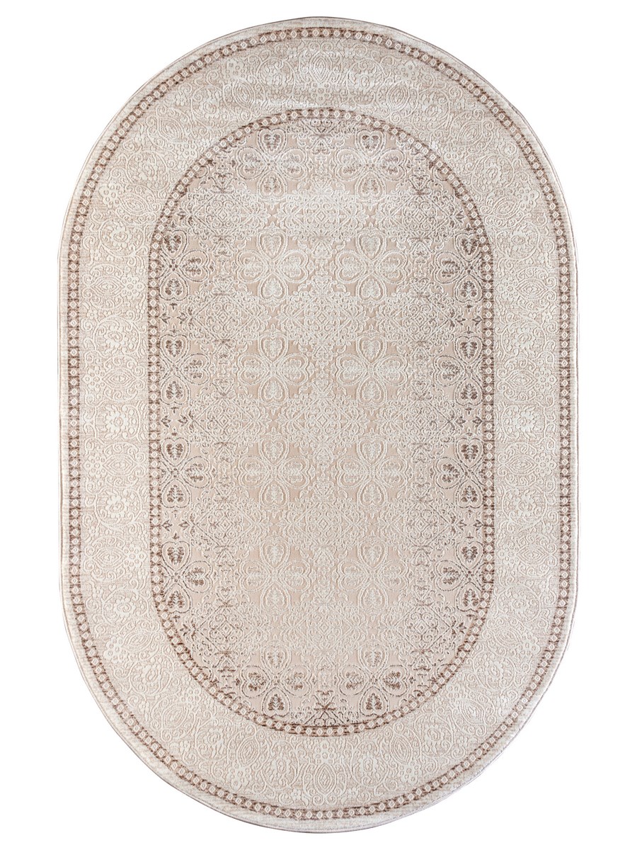 фото Ковер rixos 3960a овал кремовый/т.бежев 150x230 sofia rugs