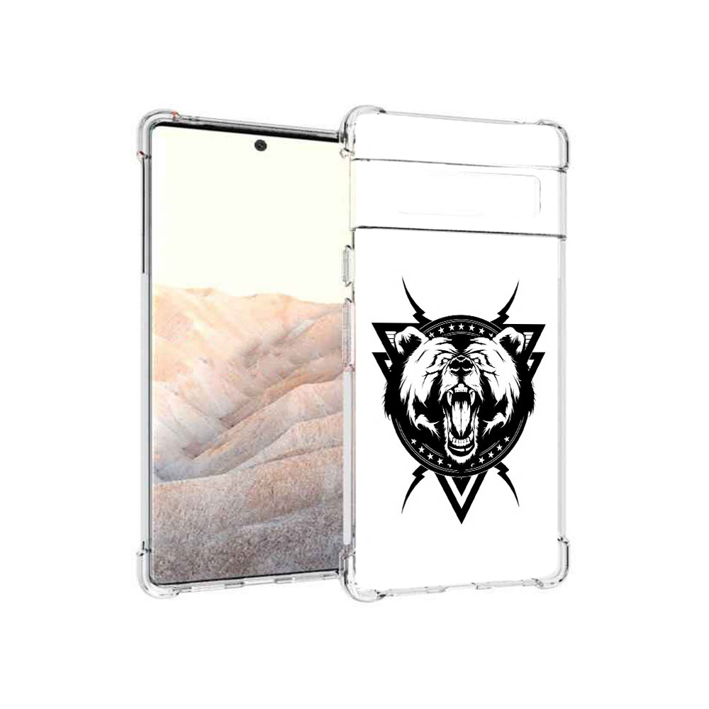 

Чехол MyPads Tocco для Google Pixel 6 Pro медведь в треугольнике, Прозрачный, Tocco