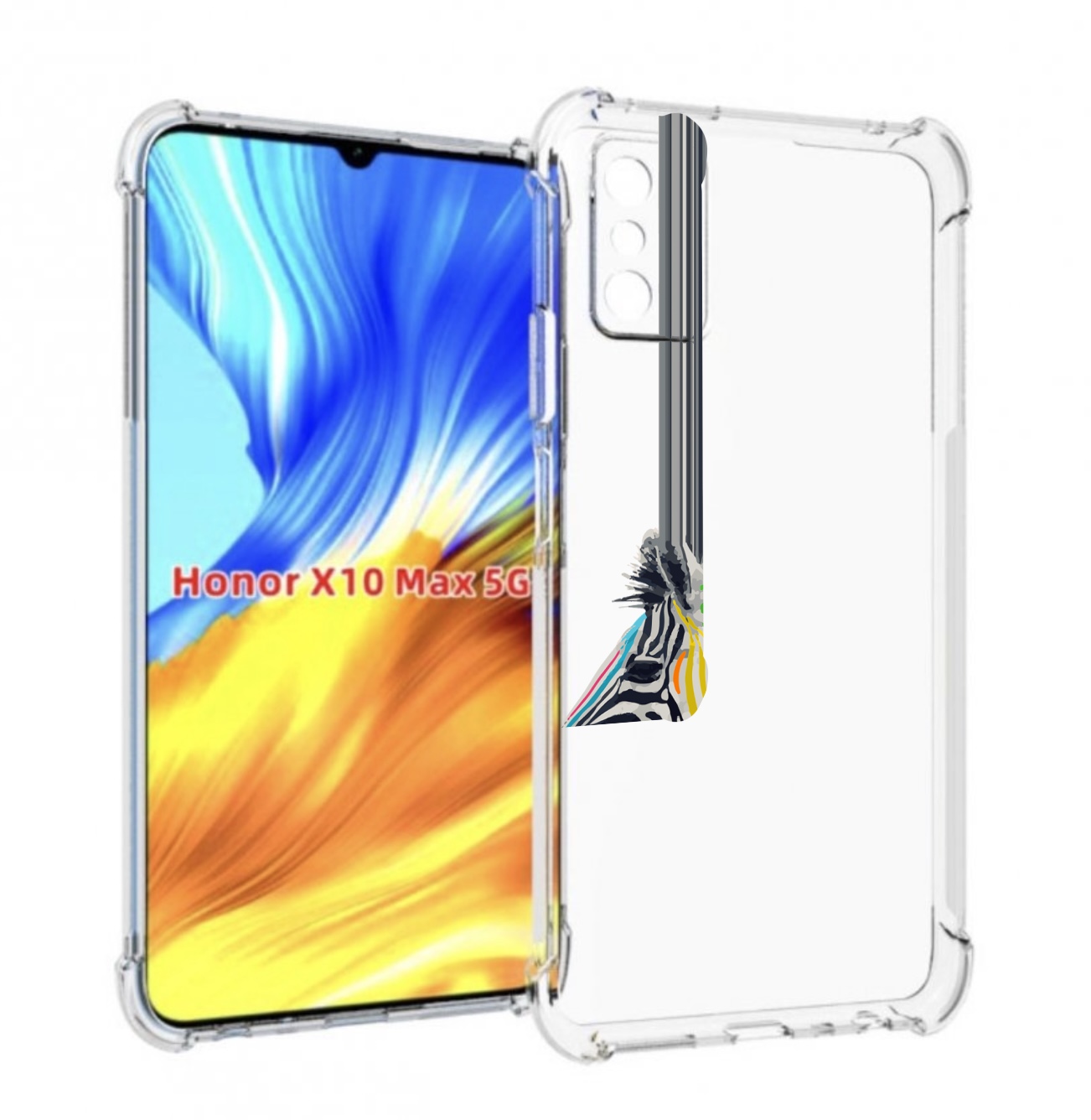 

Чехол MyPads радужная зебра для Honor X10 Max, Прозрачный, Tocco