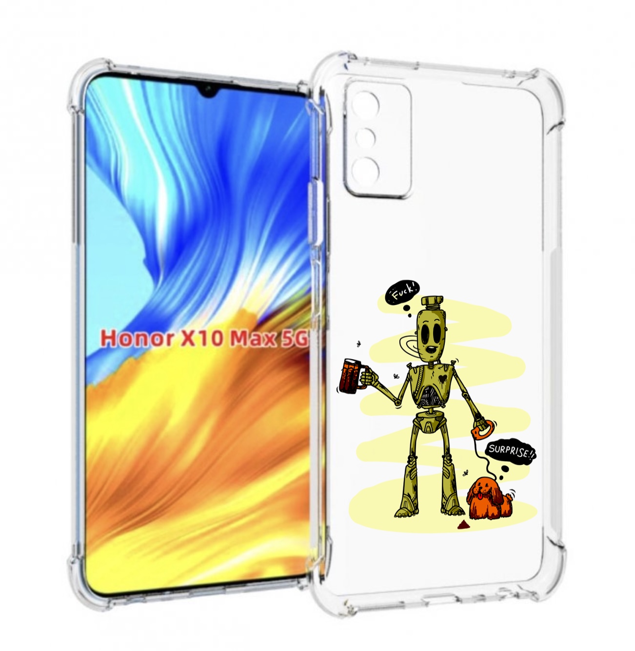 

Чехол MyPads прикольный робот для Honor X10 Max, Прозрачный, Tocco
