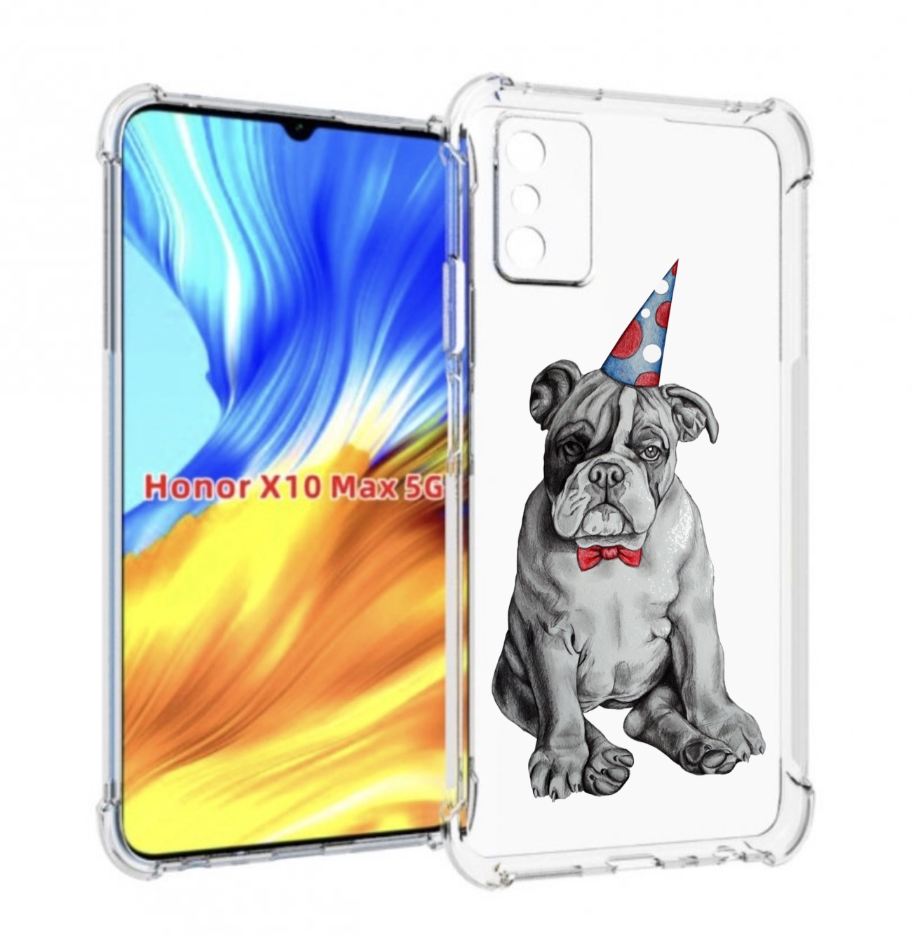 

Чехол MyPads праздничный щенок для Honor X10 Max, Прозрачный, Tocco