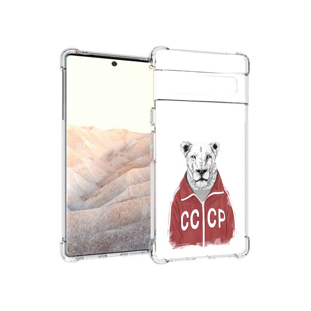 

Чехол MyPads Tocco для Google Pixel 6 Pro львица ссср, Прозрачный, Tocco