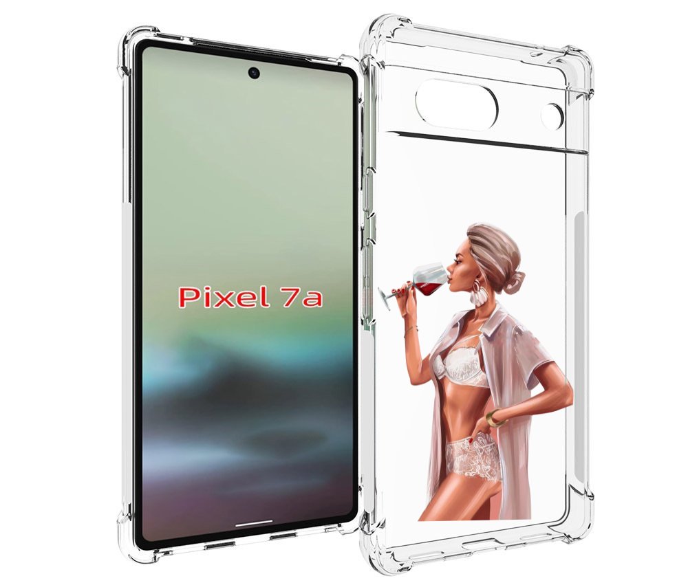 

Чехол MyPads Девушка-с-вином женский для Google Pixel 7A, Tocco