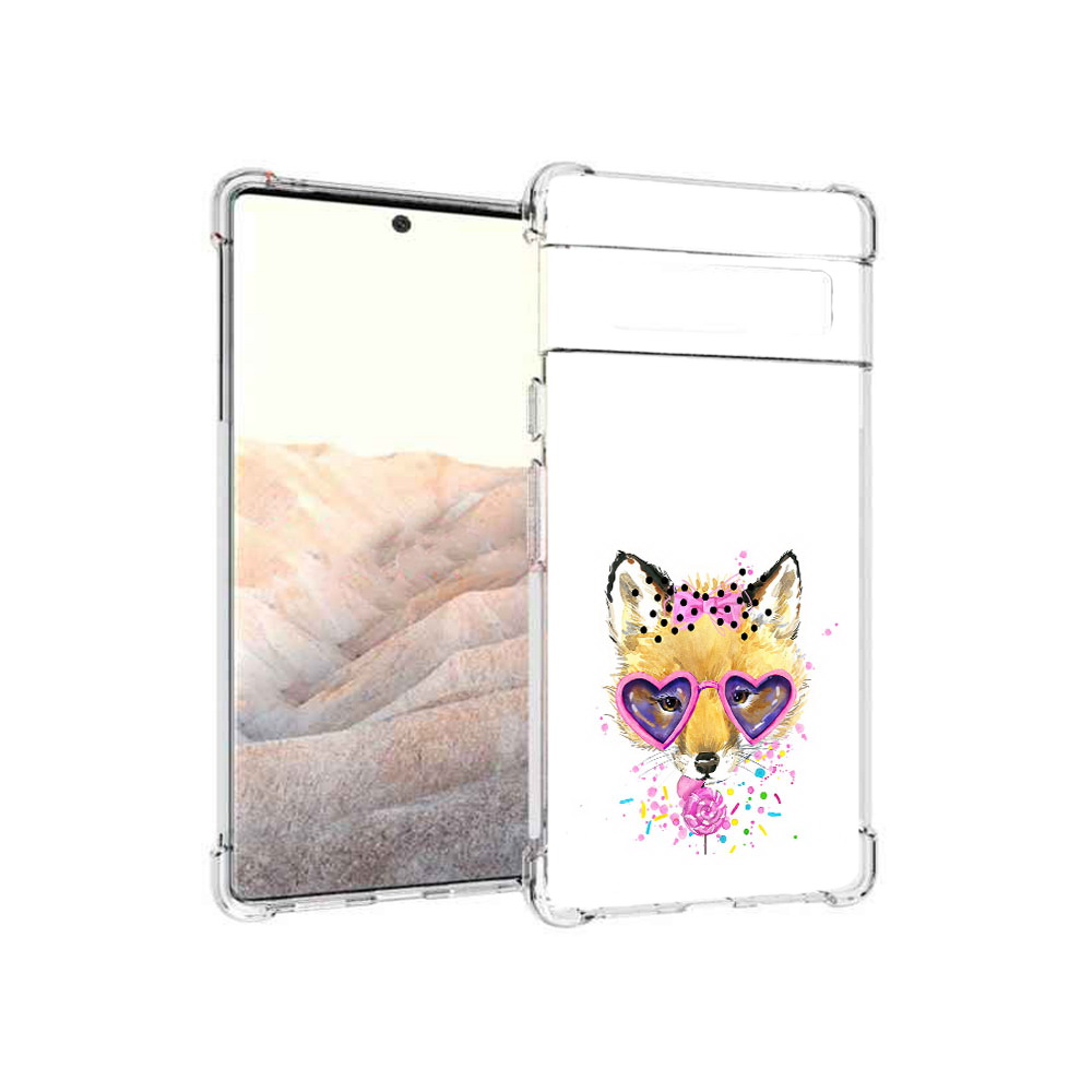 

Чехол MyPads Tocco для Google Pixel 6 Pro лисенок с бантиком, Прозрачный, Tocco