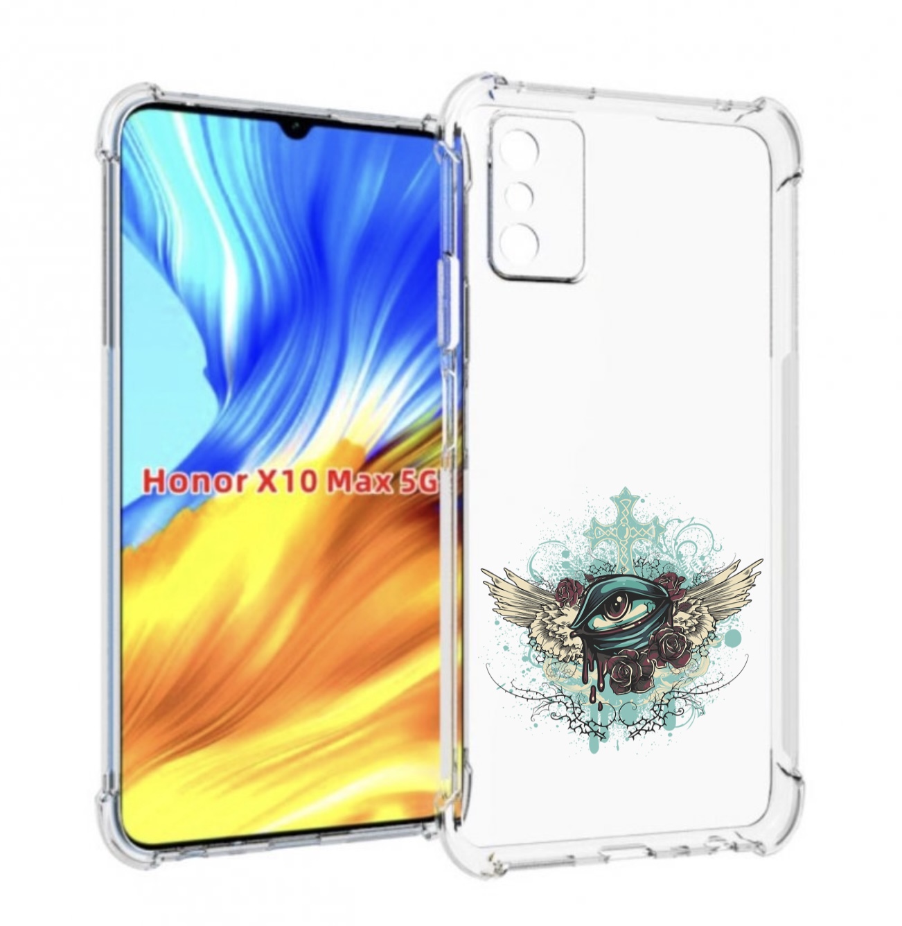 

Чехол MyPads плачущий глаз с крыльями для Honor X10 Max, Прозрачный, Tocco