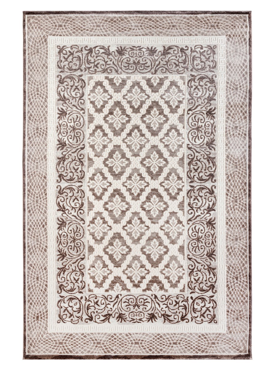 фото Ковер rixos 3950a прямой крем/т.бежев 80x150 sofia rugs