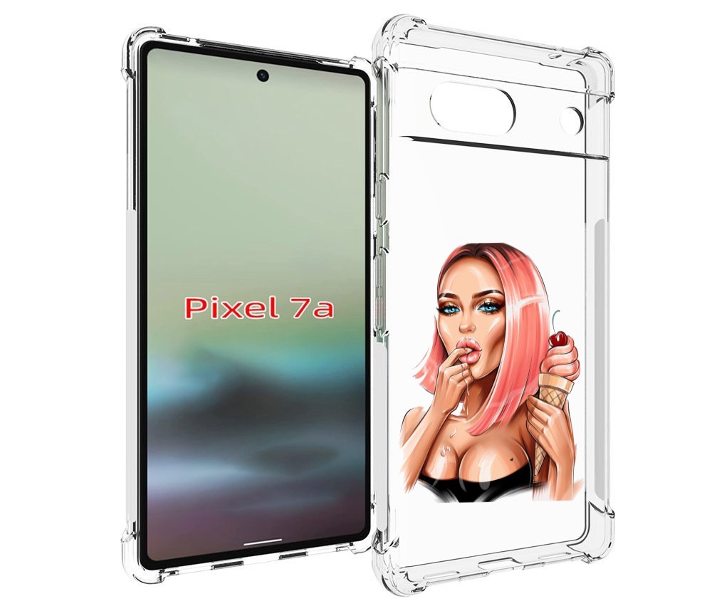 

Чехол MyPads Девушка-и-мороженое женский для Google Pixel 7A, Tocco
