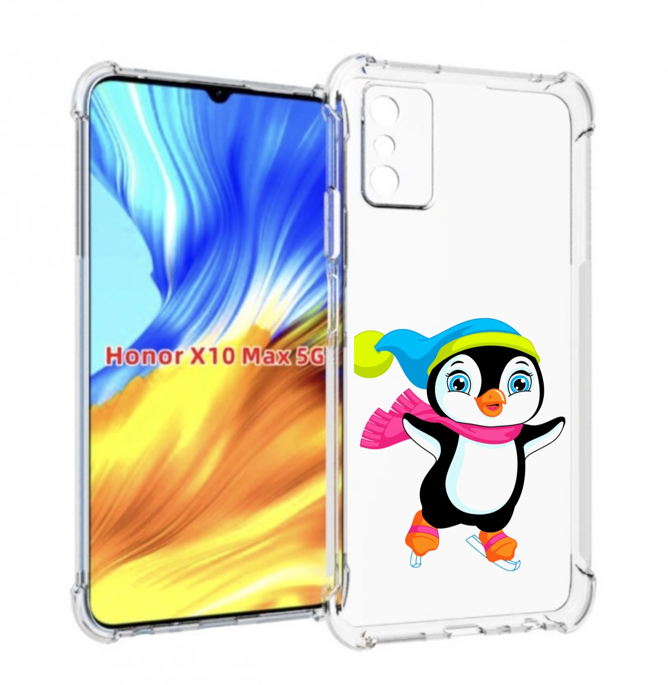 

Чехол MyPads пингвин на коньках для Honor X10 Max, Прозрачный, Tocco