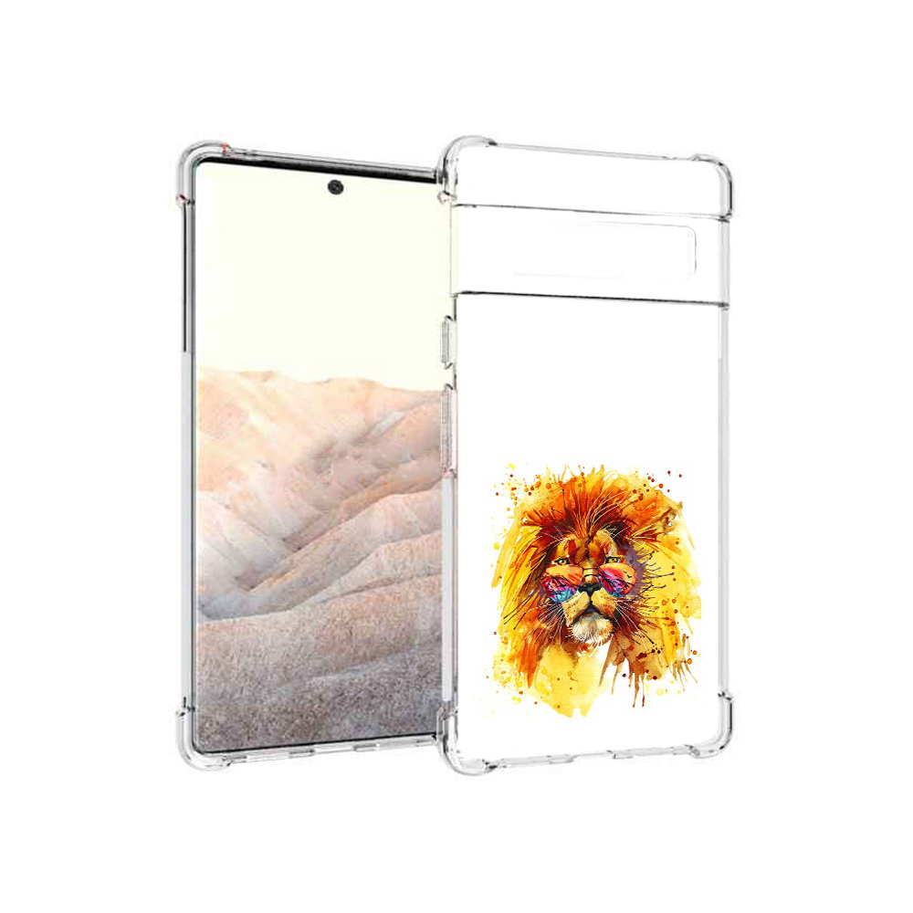 

Чехол MyPads Tocco для Google Pixel 6 Pro лев в очках, Прозрачный, Tocco