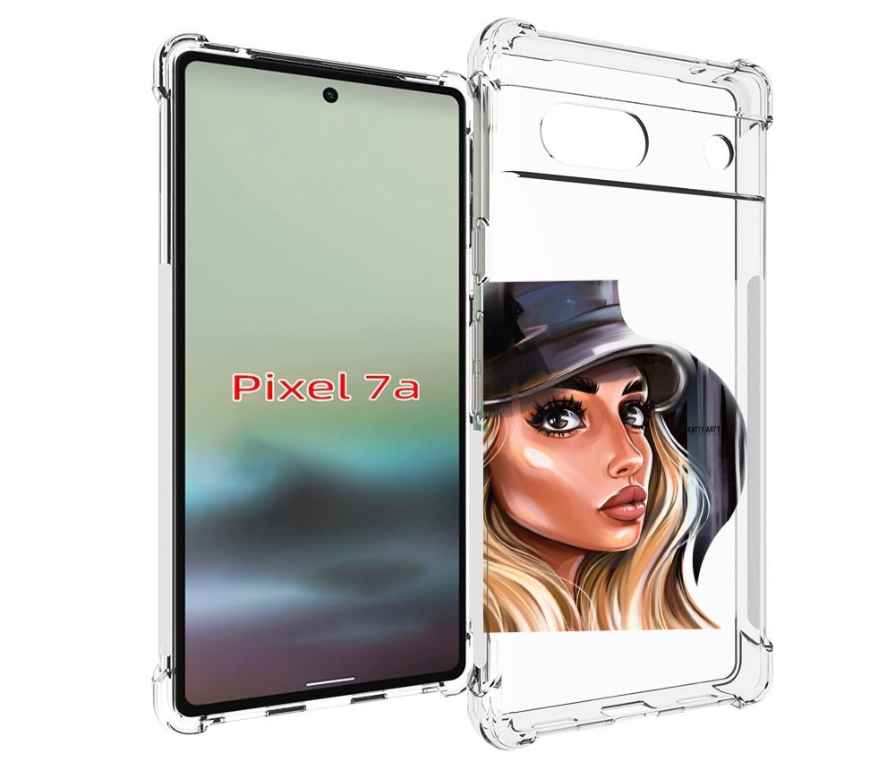 

Чехол MyPads Девушка-в-шляпе женский для Google Pixel 7A, Tocco