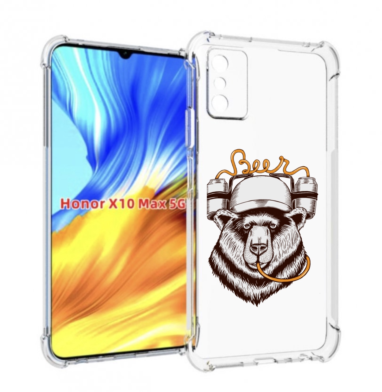 

Чехол MyPads пивной медведь для Honor X10 Max, Прозрачный, Tocco