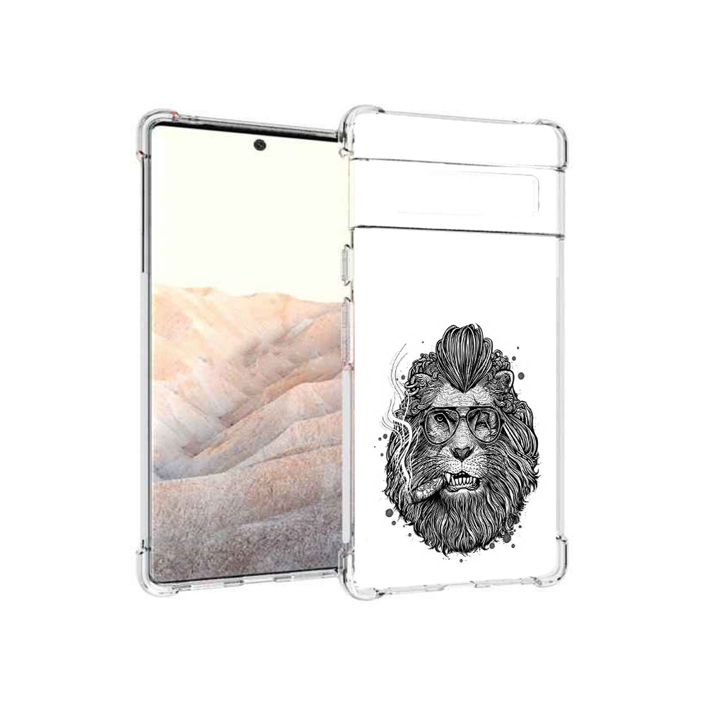 

Чехол MyPads Tocco для Google Pixel 6 Pro курящий лев, Прозрачный, Tocco