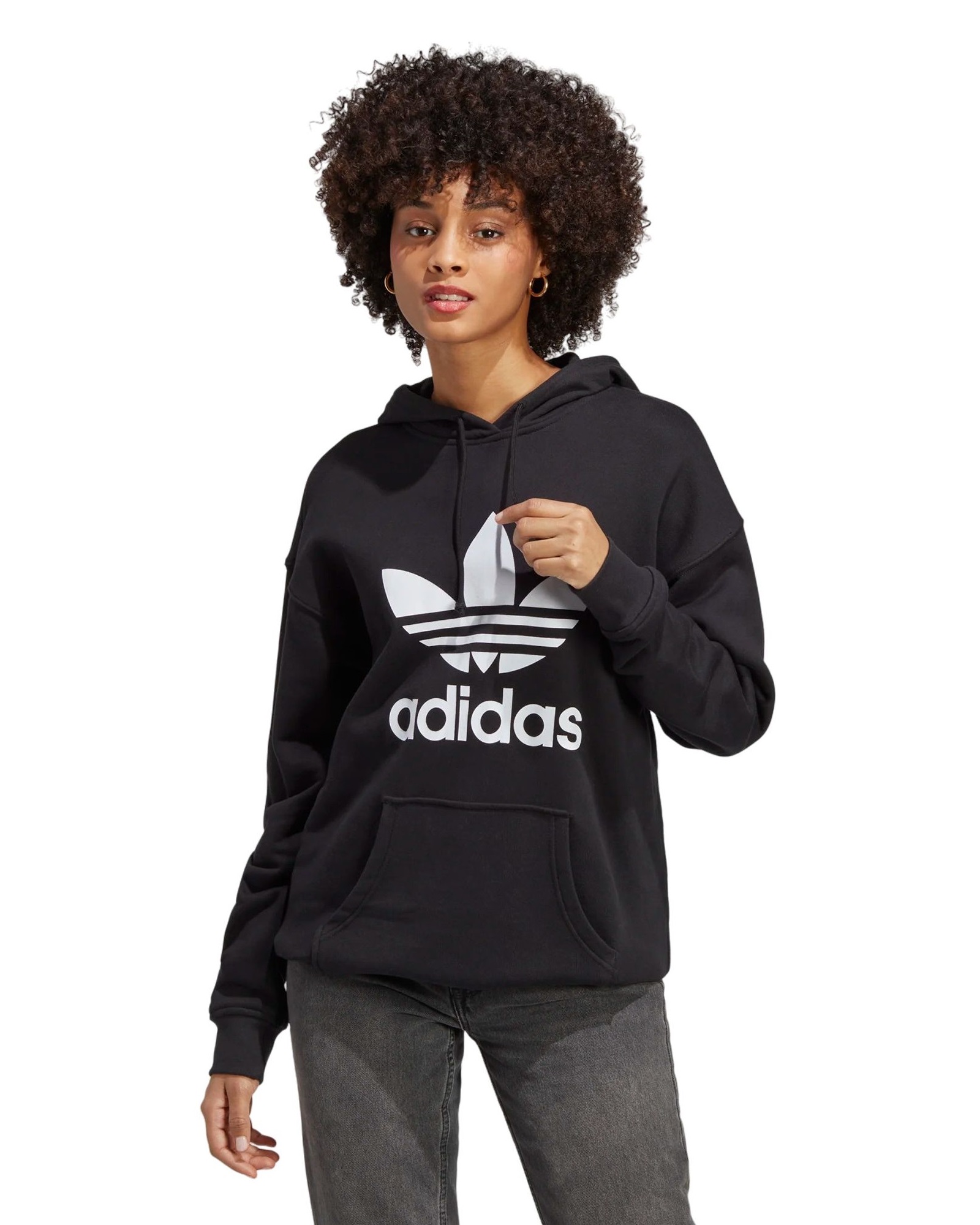 

Худи женское Adidas Trefoil Hoodie черное 46-48, Trefoil Hoodie