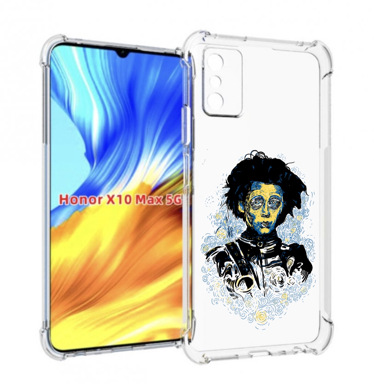 

Чехол MyPads парень черно-белый абстракция для Honor X10 Max, Прозрачный, Tocco