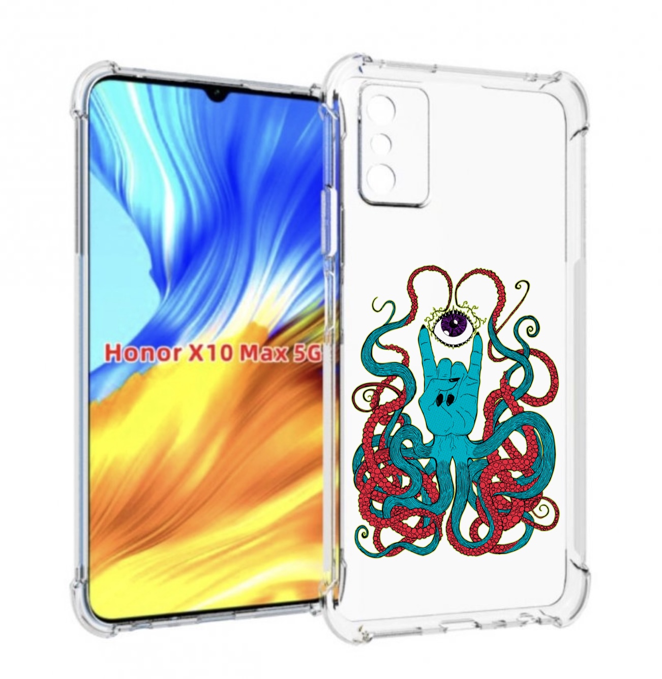 

Чехол MyPads осьминог-рука абстракция для Honor X10 Max, Прозрачный, Tocco