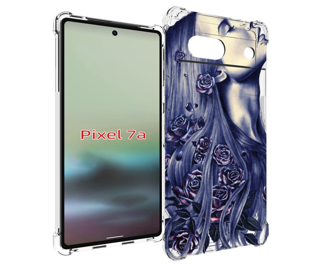 

Чехол MyPads Девушка с розами женский для Google Pixel 7A, Tocco