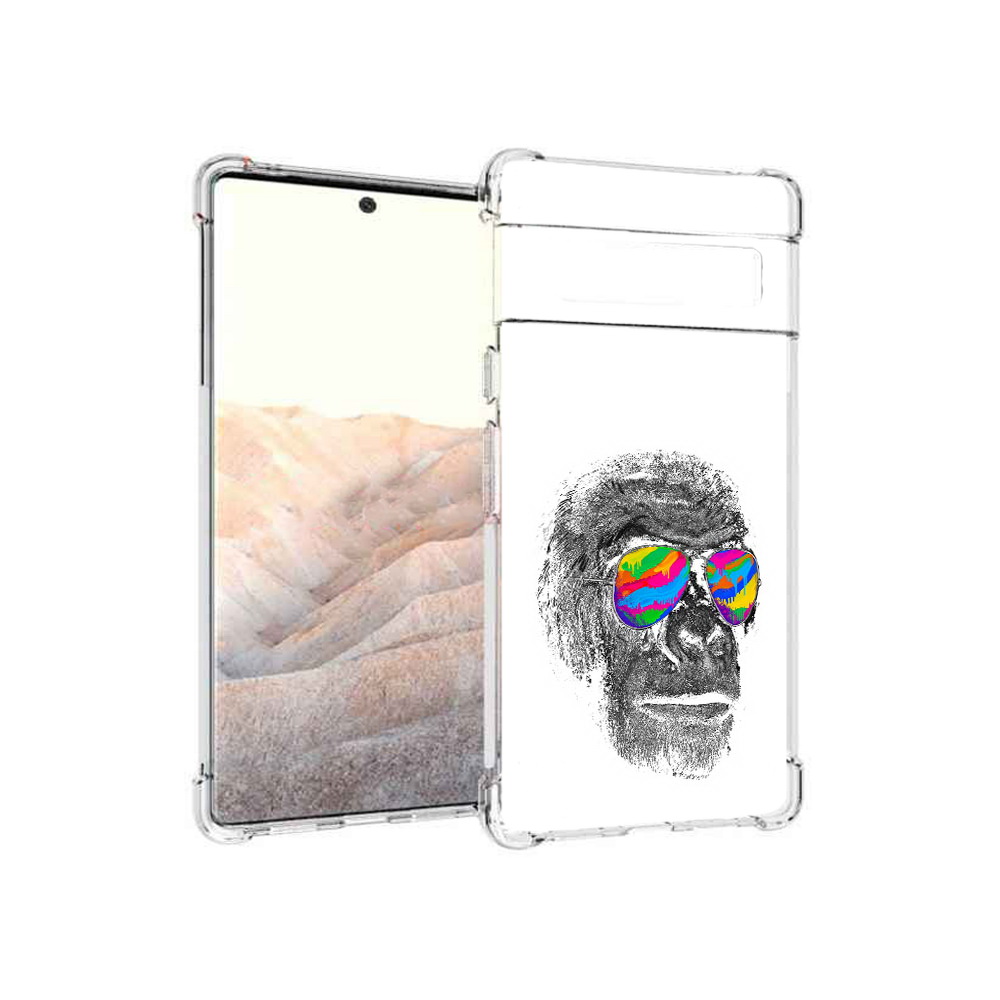 

Чехол MyPads Tocco для Google Pixel 6 Pro крутая обезьяна в очках, Прозрачный, Tocco