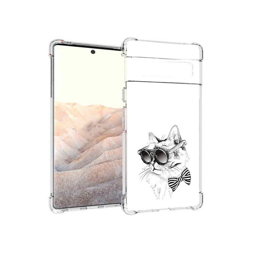 Чехол MyPads Tocco для Google Pixel 6 Pro крутая кошка в очках
