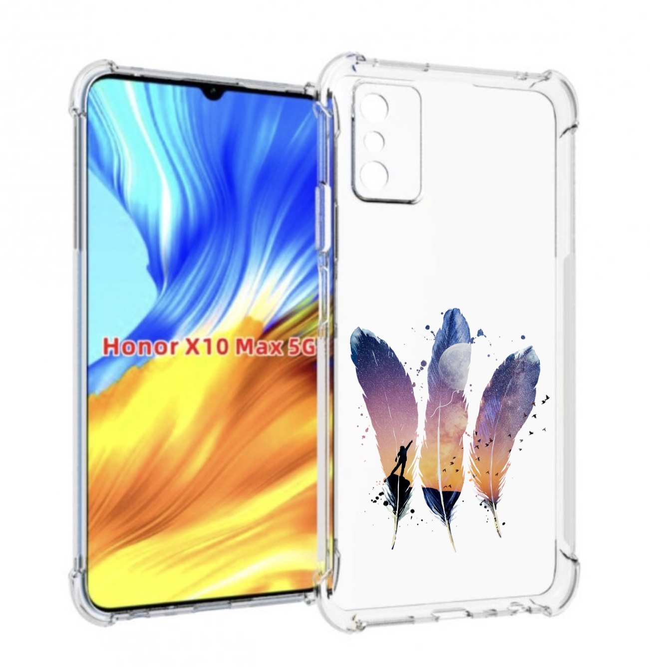 

Чехол MyPads небесные перья для Honor X10 Max, Прозрачный, Tocco