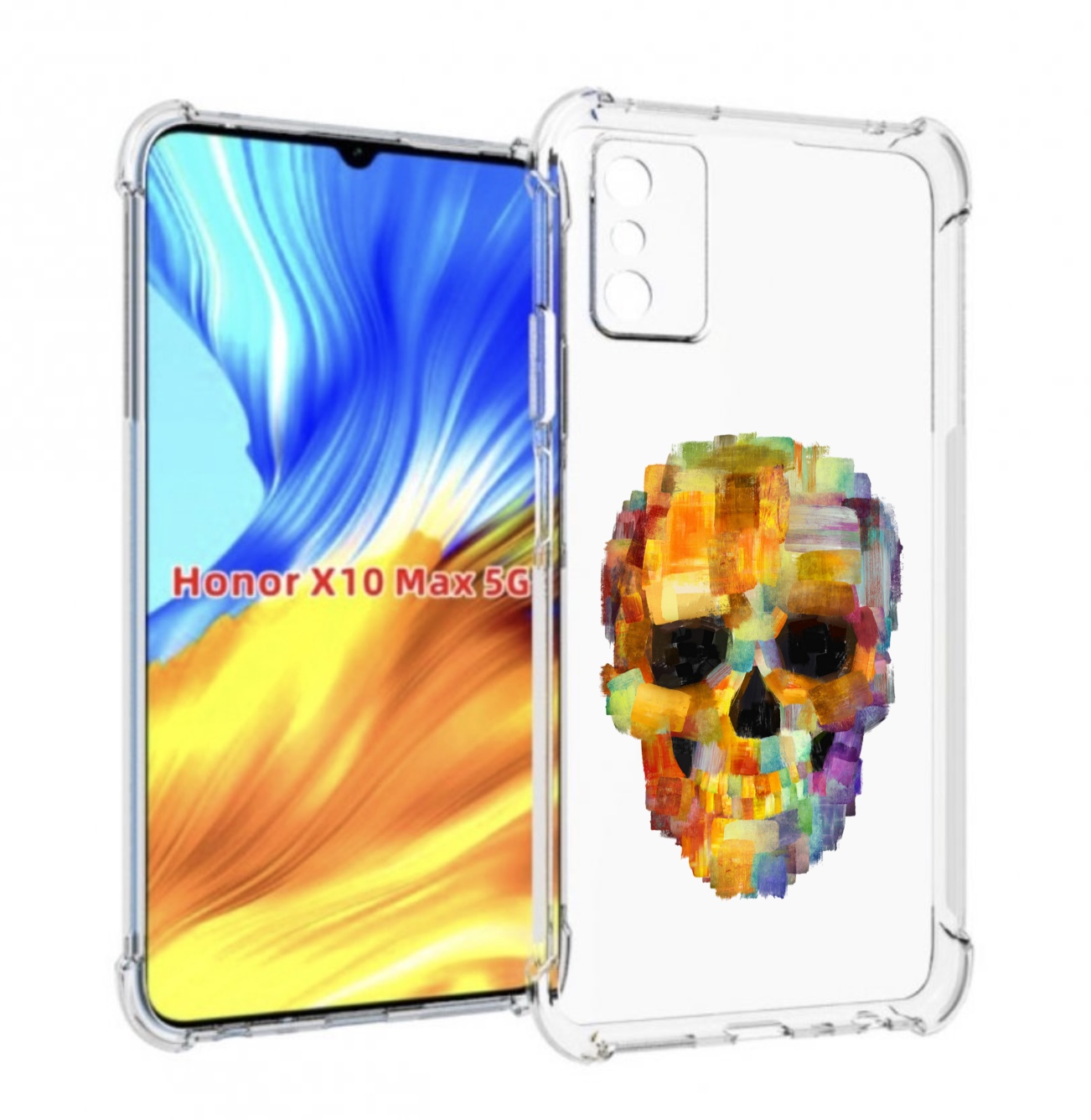 

Чехол MyPads нарисованный череп для Honor X10 Max, Прозрачный, Tocco