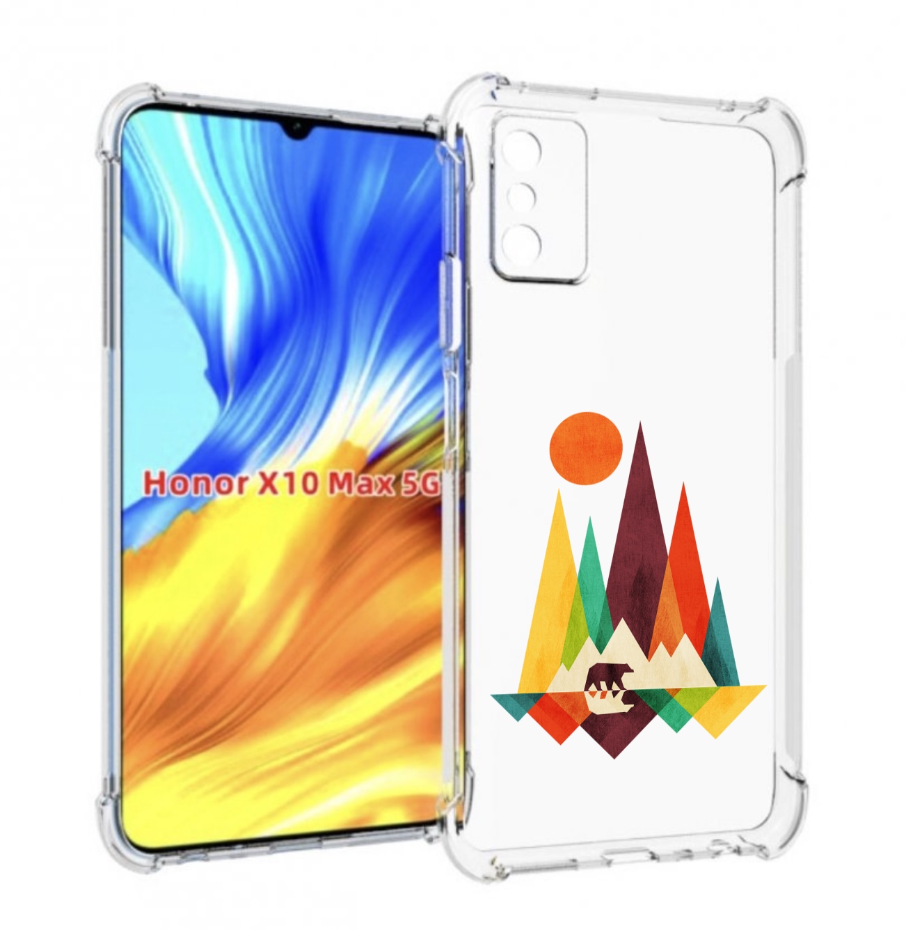 

Чехол MyPads нарисованные горы с медведем для Honor X10 Max, Прозрачный, Tocco