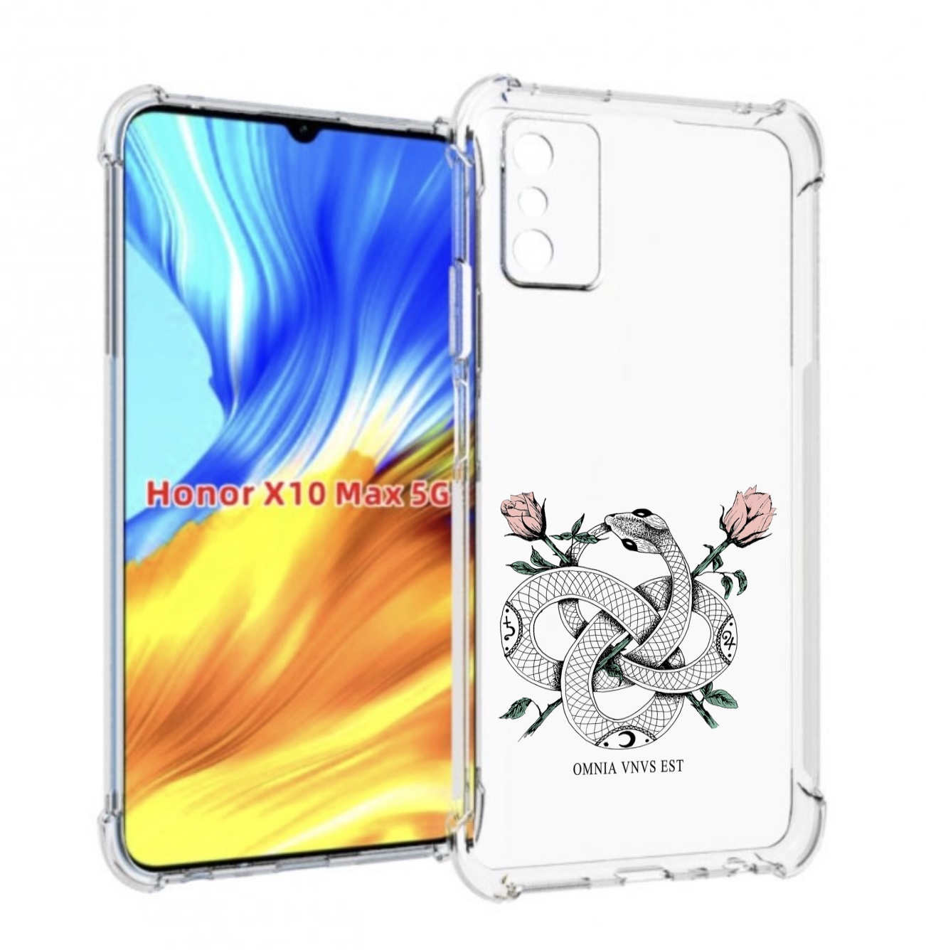 

Чехол MyPads нарисованная змея абстракция для Honor X10 Max, Прозрачный, Tocco