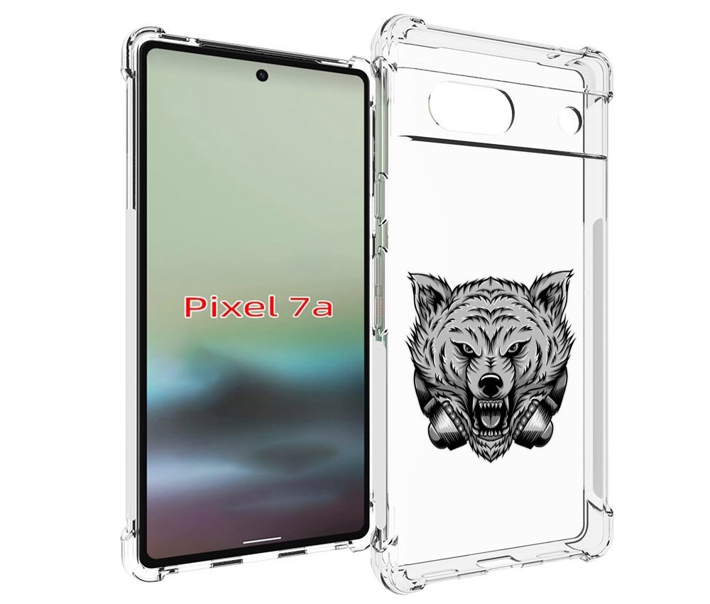 

Чехол MyPads Волк-в-наушниках мужской для Google Pixel 7A, Tocco