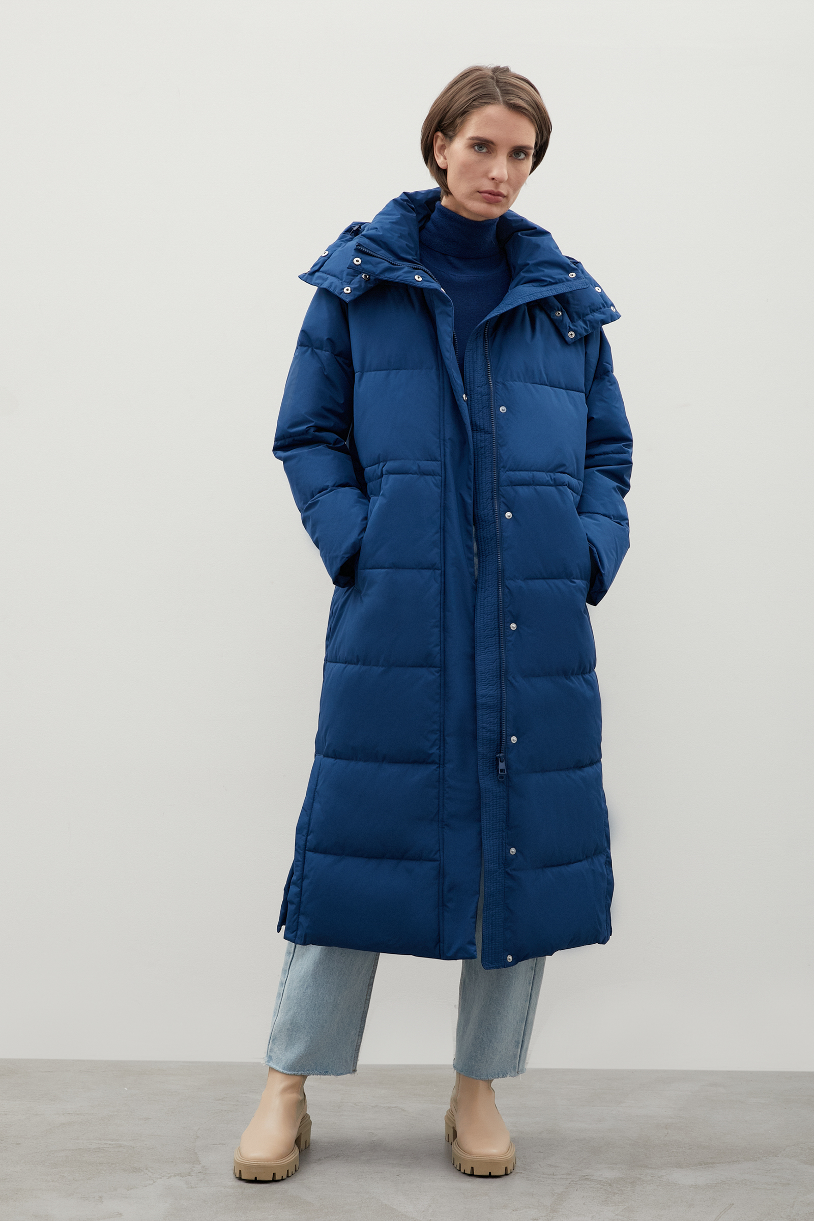 Пальто женское Finn Flare FWC11000 синее XL