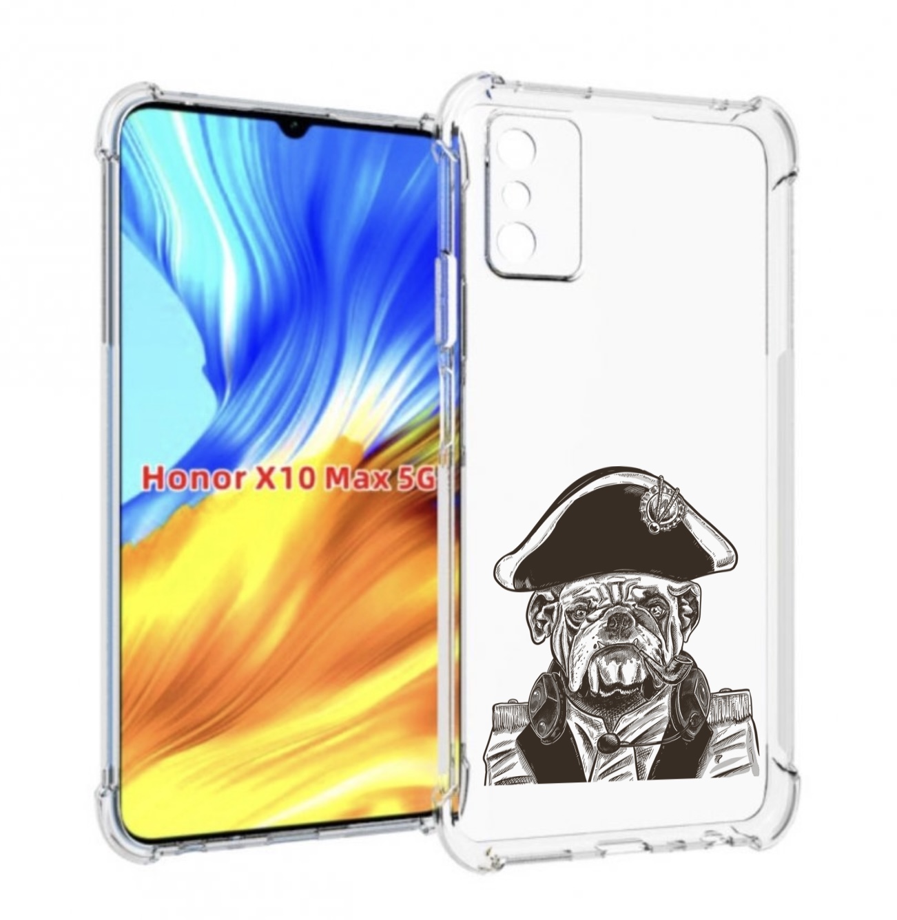 

Чехол MyPads мопс генерал для Honor X10 Max, Прозрачный, Tocco