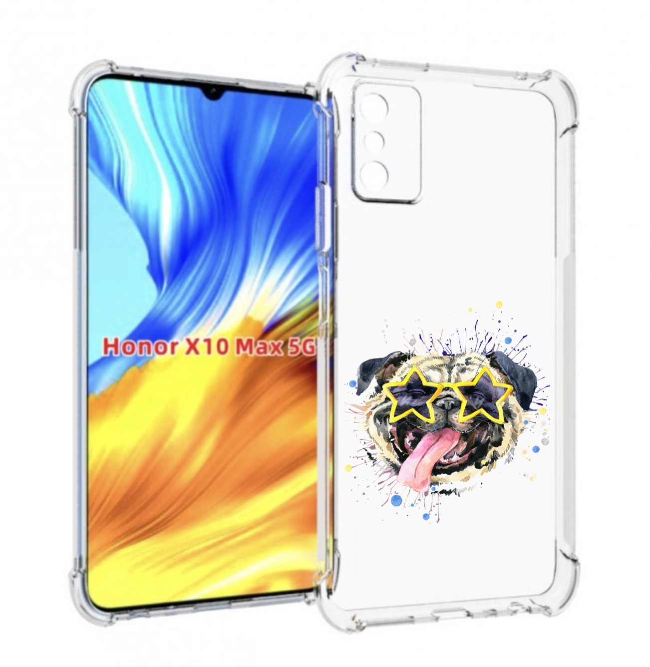 

Чехол MyPads мопс боксер для Honor X10 Max, Прозрачный, Tocco