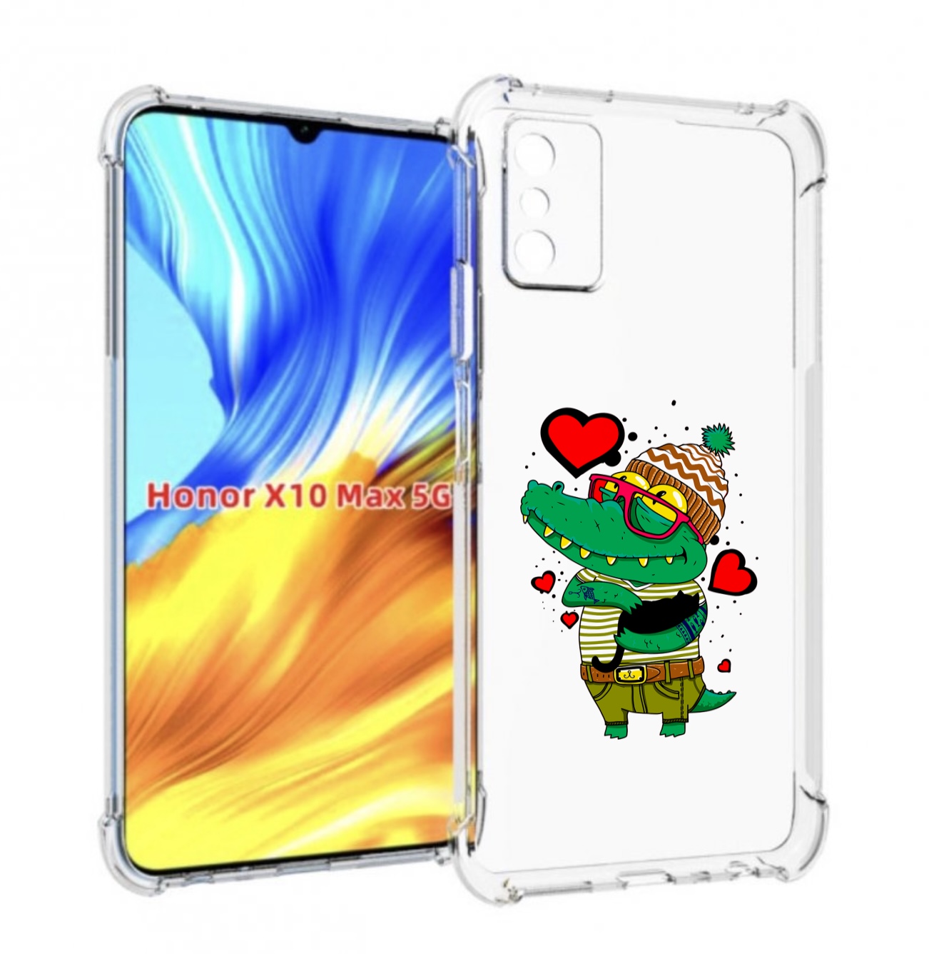 

Чехол MyPads Влюбленный крокодил для Honor X10 Max, Прозрачный, Tocco