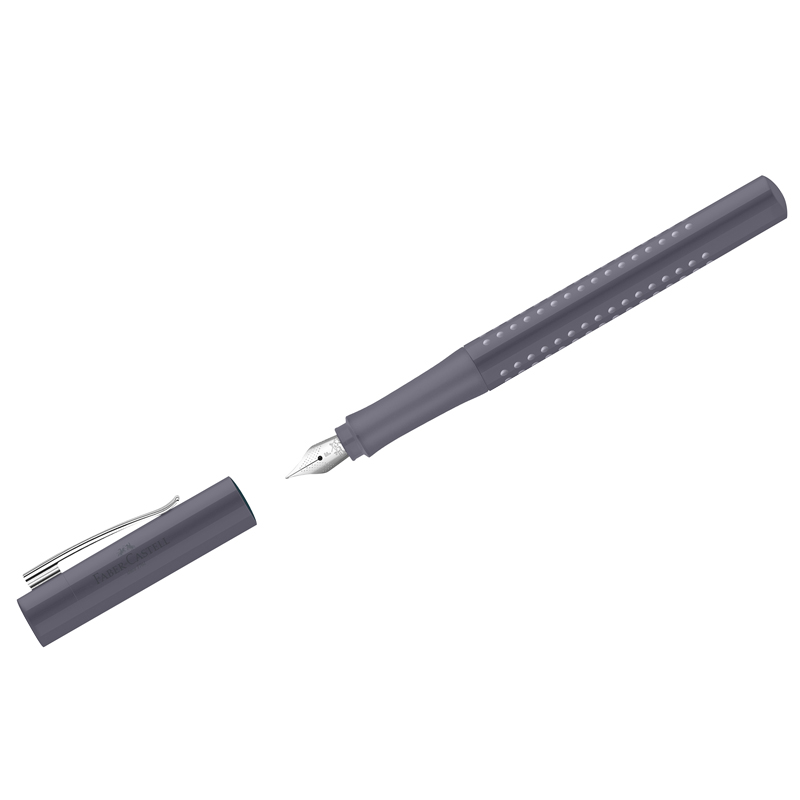 Ручка перьевая Faber-Castell Grip 2010 синяя, F=0,6мм, трехгран., бархатный серый корпус