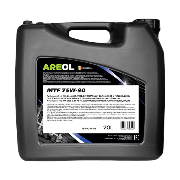 AREOL MTF 75W90 (20л) полусинт. трансм. масло для робот. и МКПП API GL-4 AREOL 75W90AR105