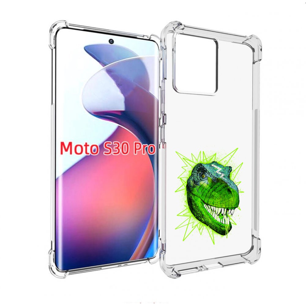 

Чехол MyPads зеленый динозавр для Motorola Moto S30 Pro, Прозрачный, Tocco
