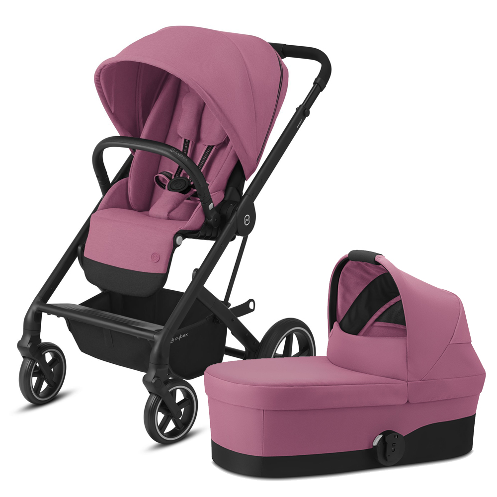 

Коляска 2в1 Cybex Balios S Lux BLK Magnolia Pink с дождевиком на черном шасси, Balios S Lux