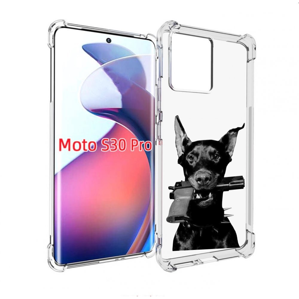 

Чехол MyPads доберман с пистолетом для Motorola Moto S30 Pro, Прозрачный, Tocco
