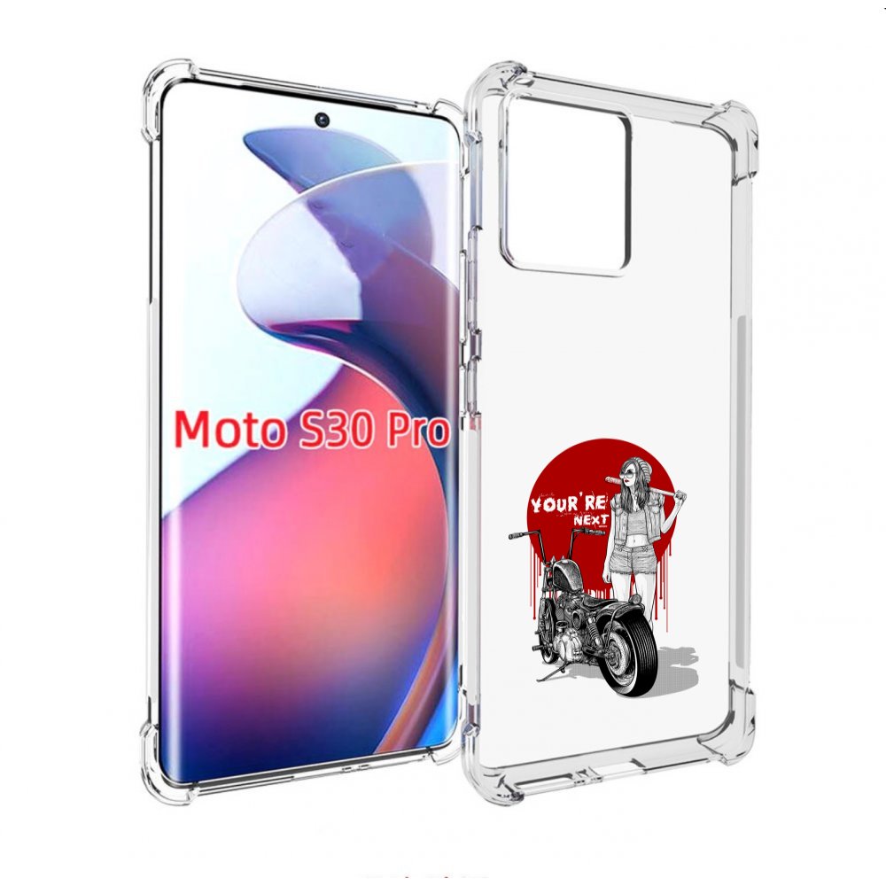 Чехол MyPads девушка с мотоциклом для Motorola Moto S30 Pro