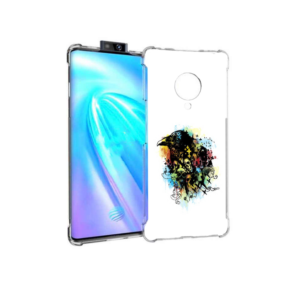 

Чехол MyPads Tocco для Vivo NEX 3 ворон и черепа (PT136035.381.273), Прозрачный, Tocco
