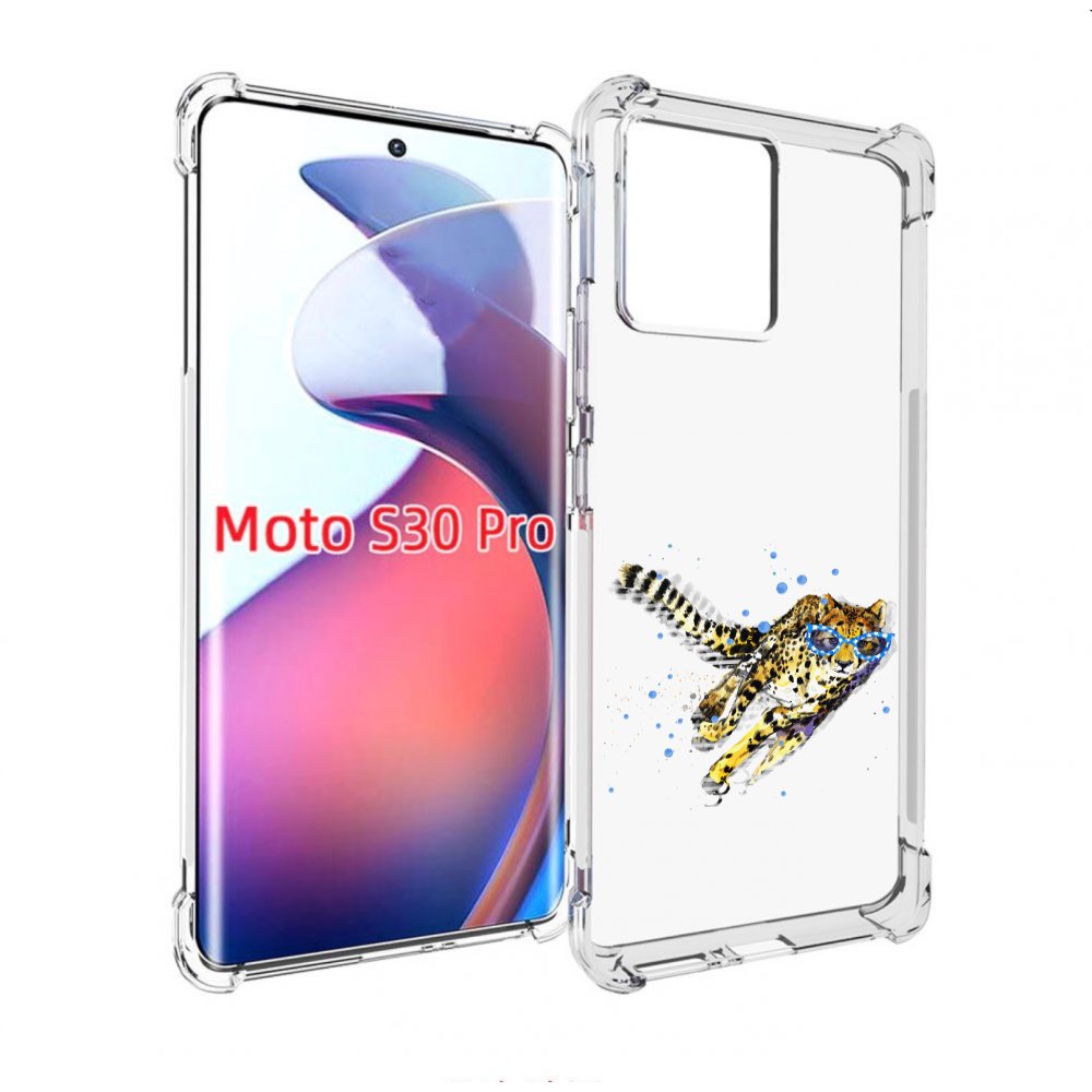 

Чехол MyPads гепард в очках для Motorola Moto S30 Pro, Прозрачный, Tocco