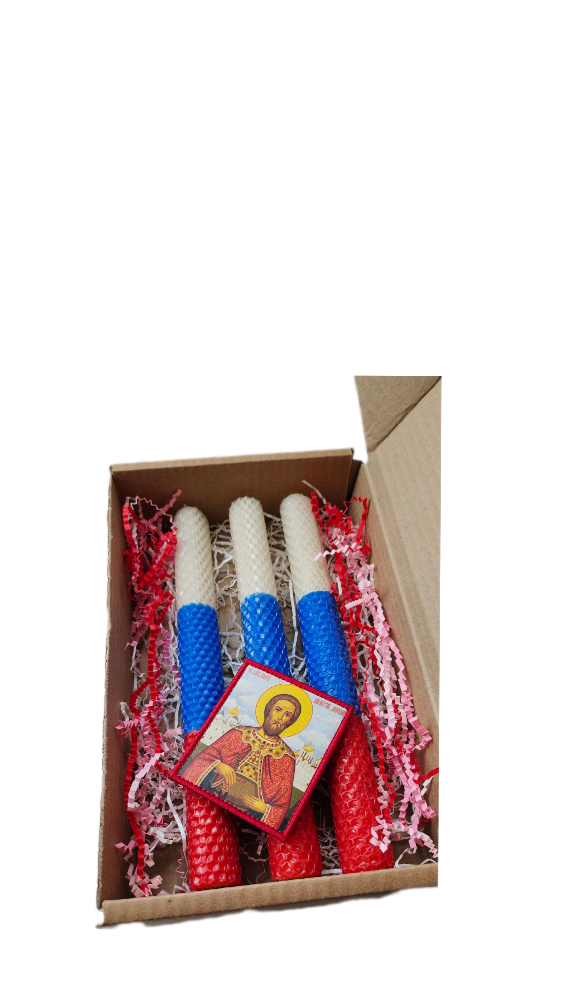 Свечи восковые Слава Защитникам Отечества! комплект из 3 свечей 7770221-42-СКЭ-21-140
