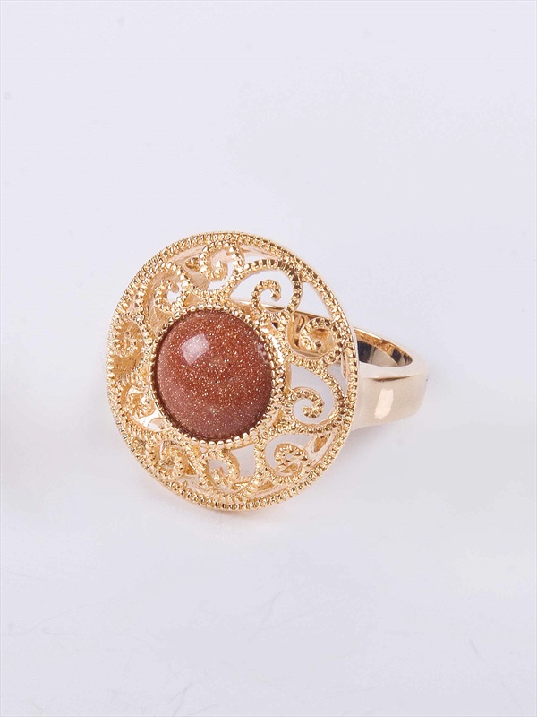

Кольцо из бижутерного сплава р. 20 Lotus Jewelry, авантюрин, Кольцо с красным авантюрином "Восточное солнце"