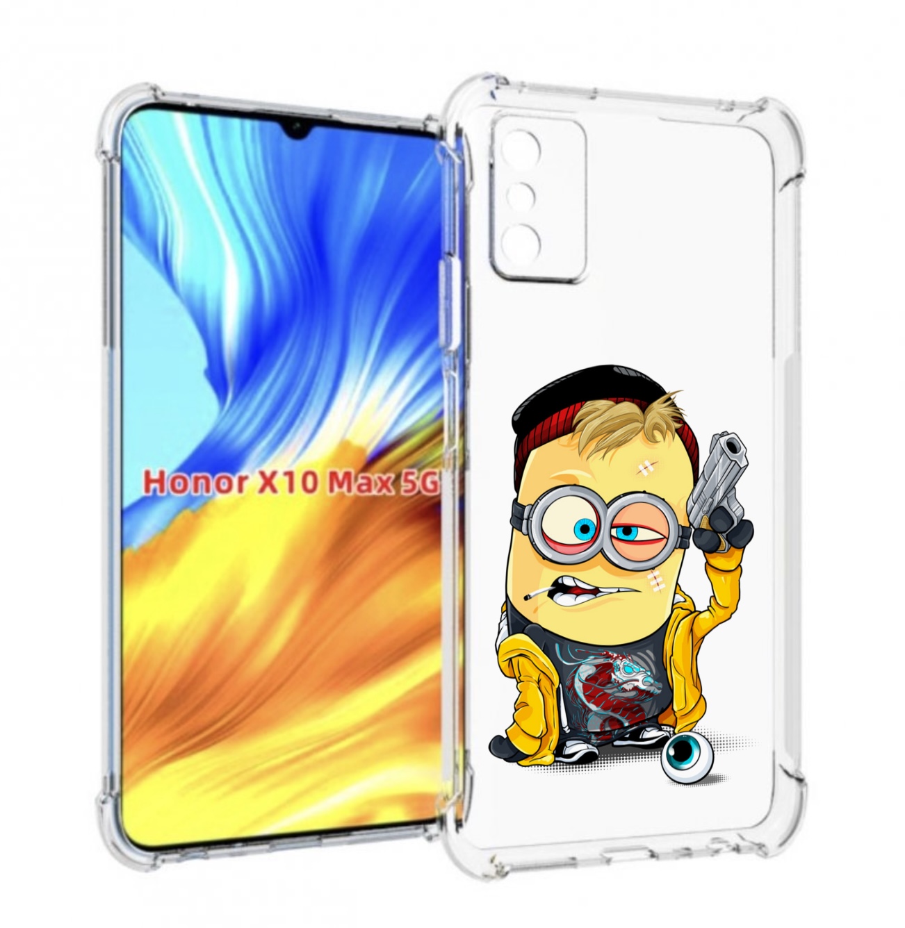 

Чехол MyPads миньон бандит для Honor X10 Max, Прозрачный, Tocco